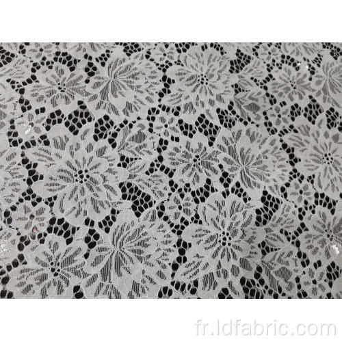 Tissu en dentelle 100% nylon à motif de fleurs